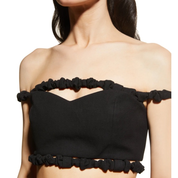 Ganni Tops - NWT $275 Ganni Cotton Suiting Strappy Crop Top in size 12!